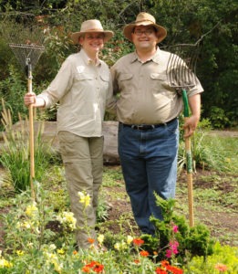 Mary and Karl with Garden Tools