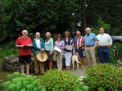 15 Stations Blessing Group: Fr. Ken, Mary, Edith, Marlene, Debra, Dijon (puppy), Clint, Mal, Karl, and Marc (photographer)