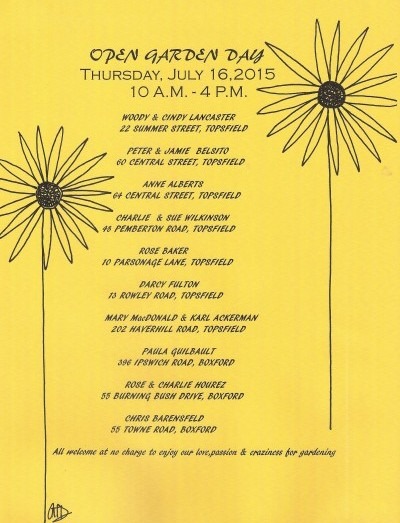 Open Garden Day 2015 Flyer