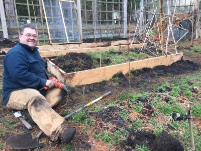 Karl Builds Terraced Beds in the Kitchen Garden