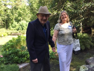 Bob and Jeanne enjoy the Koi Pond