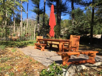 1/2 Benches, Pull-away from Table to Allow Access