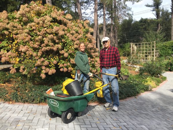 Lynne McHugh and David Cannistraro plant Roses, Oct 16, 2019