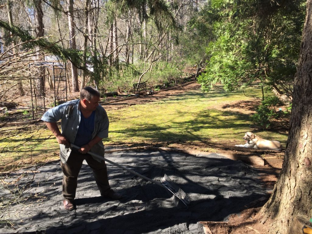 Karl Begins Stone Dust Fill and Raking