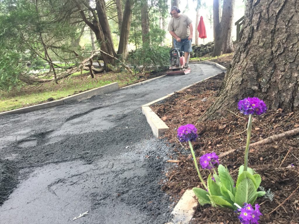 Karl Compacting the Trail, Sunday Morning