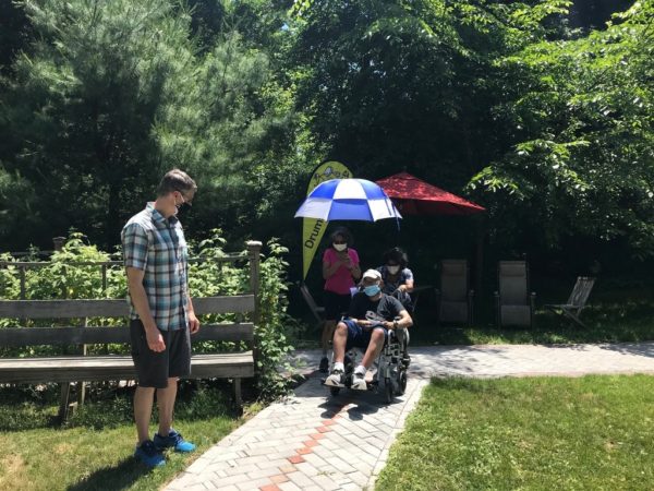 Wheelchair-Pushing is Easier on the Brick Path