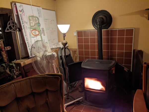 Pellet Stove, at the Cottage