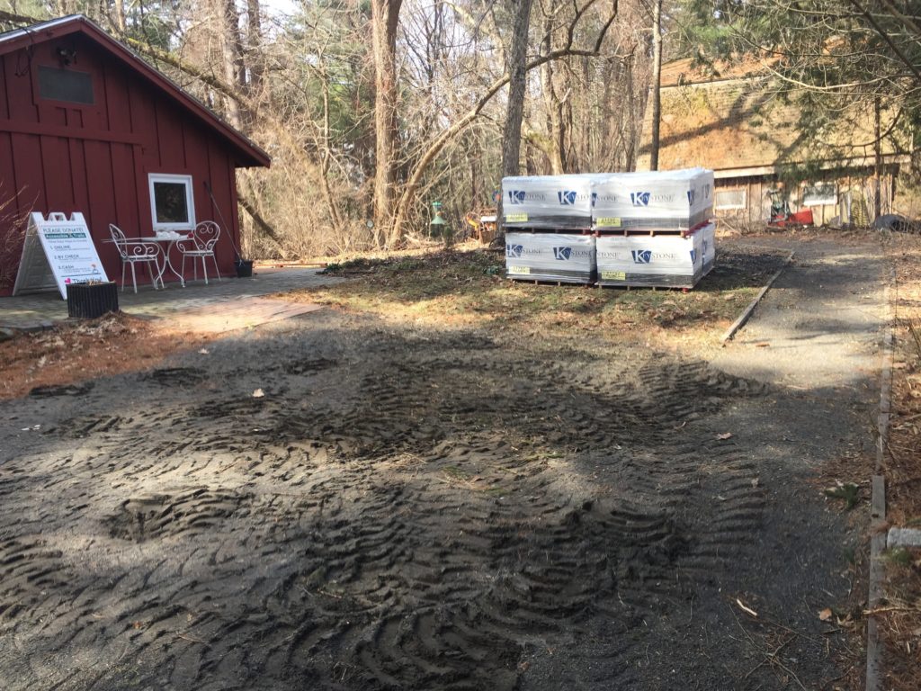 Pavers arrive at Cottage, 3/15/22