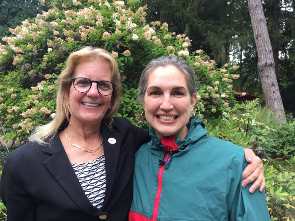 MA Senator Joan Lovely & Rep Jamie Belsito in the Garden