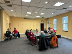 Memory Cafe coffee table, and side table, at Topsfield Library Activity Room