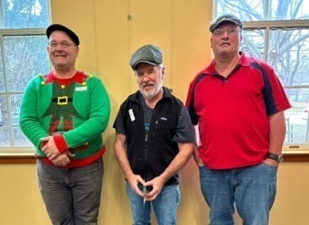 Karl, Roger & Scott, wearing similar hats