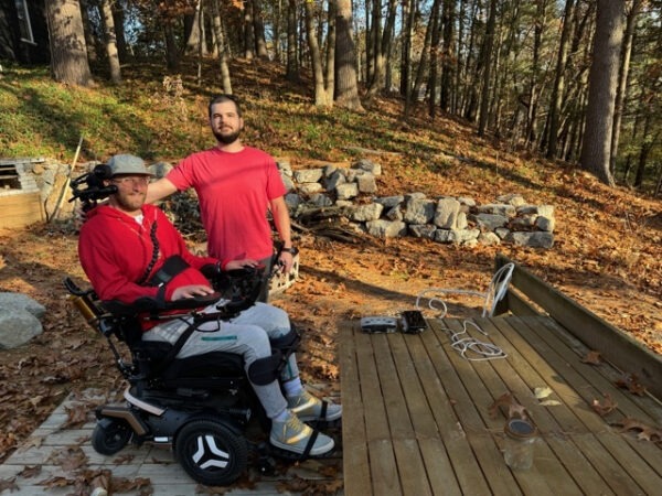 JD & Nick pose for a photo at the Lily Pond Overlook Patio Project