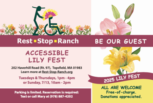 Accessible lily fest postcard front